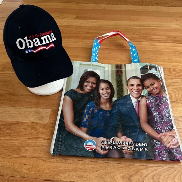 Obama Hat Cap and Obama Shopping Bag Shopping Tote - Picture 1 of 16